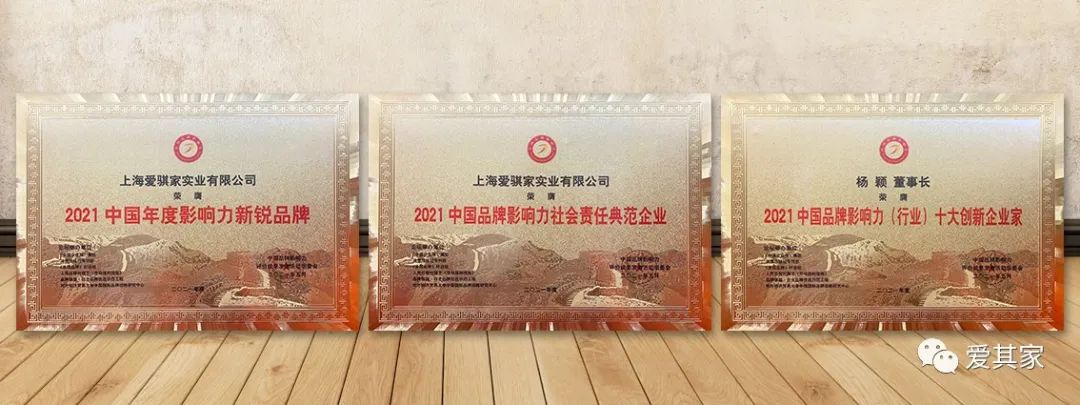 爱其家受邀出席“2021中国品牌影响力评价成果发布活动”并喜获三项殊荣 爱其家受邀出席“2021中国品牌影响力评价成果发布活动”并喜获三项殊荣